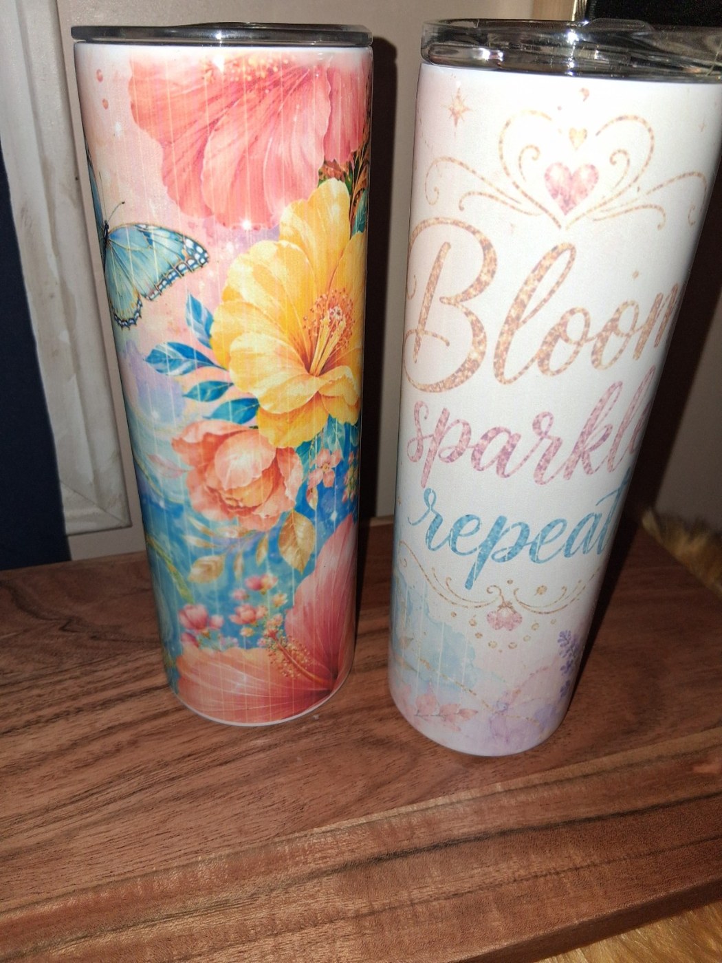 Floral personalized tumblers