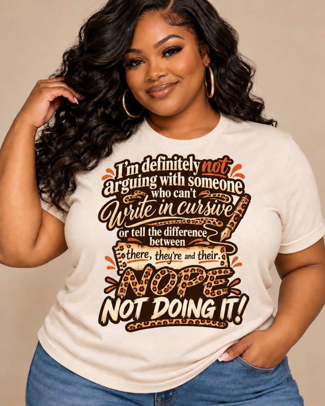 Custom cursive statement tee