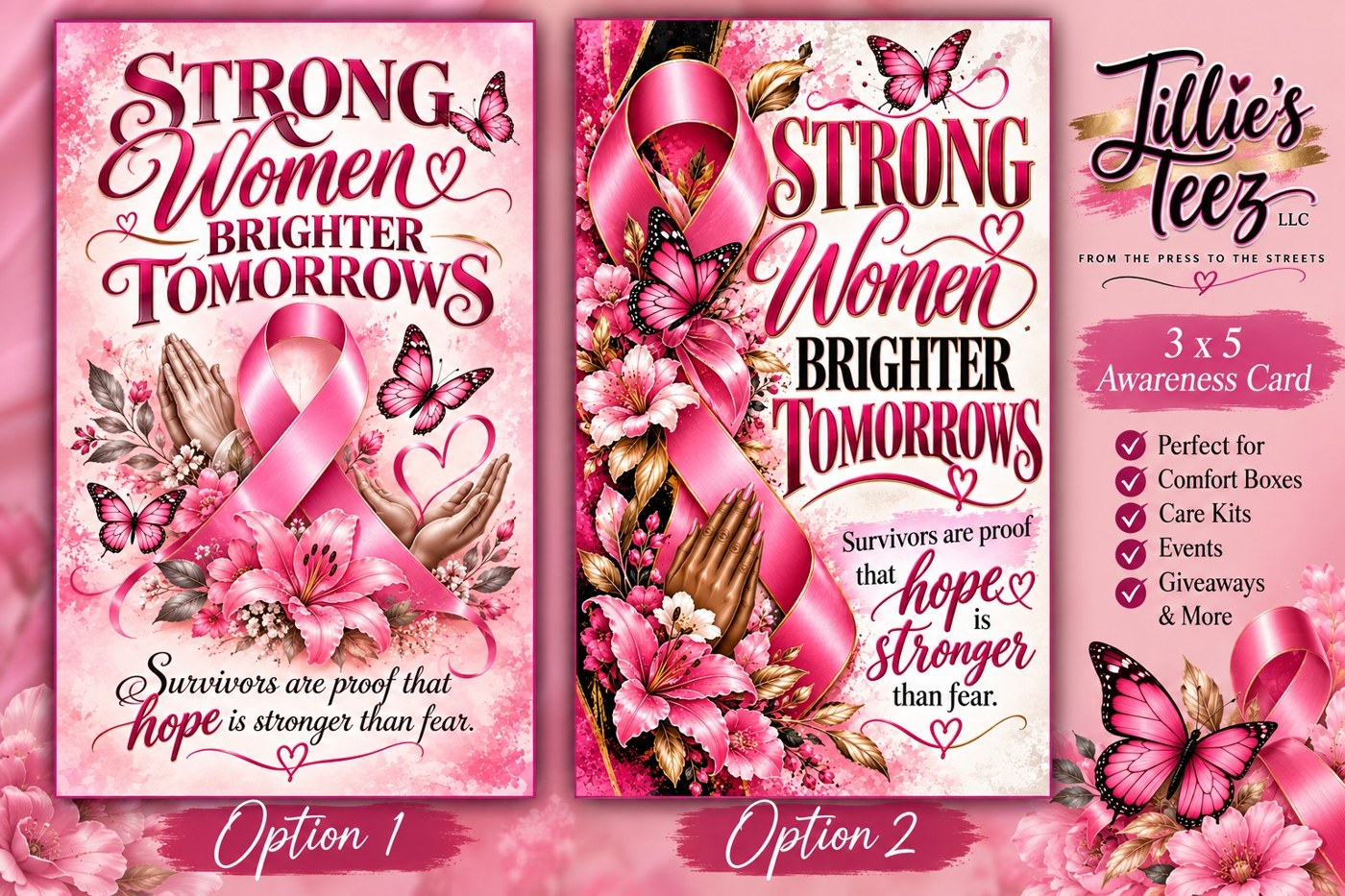Breast cancer awareness care cards